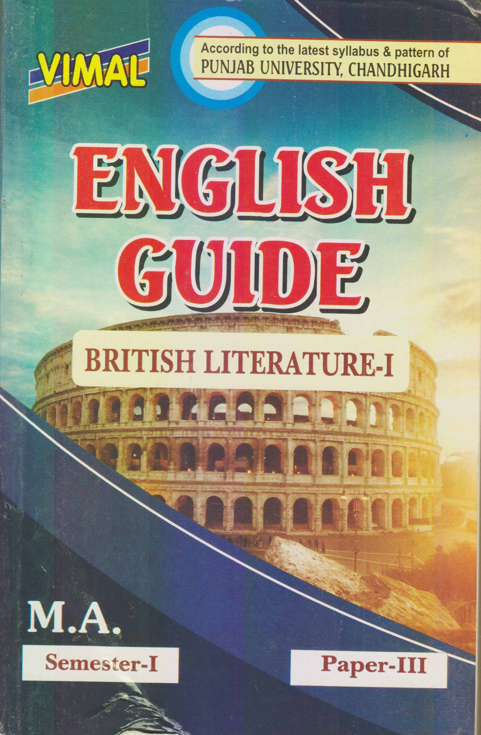 Vimal English Guide British Literature-I for M.A. Sem. 1, (Paper III) New Edition