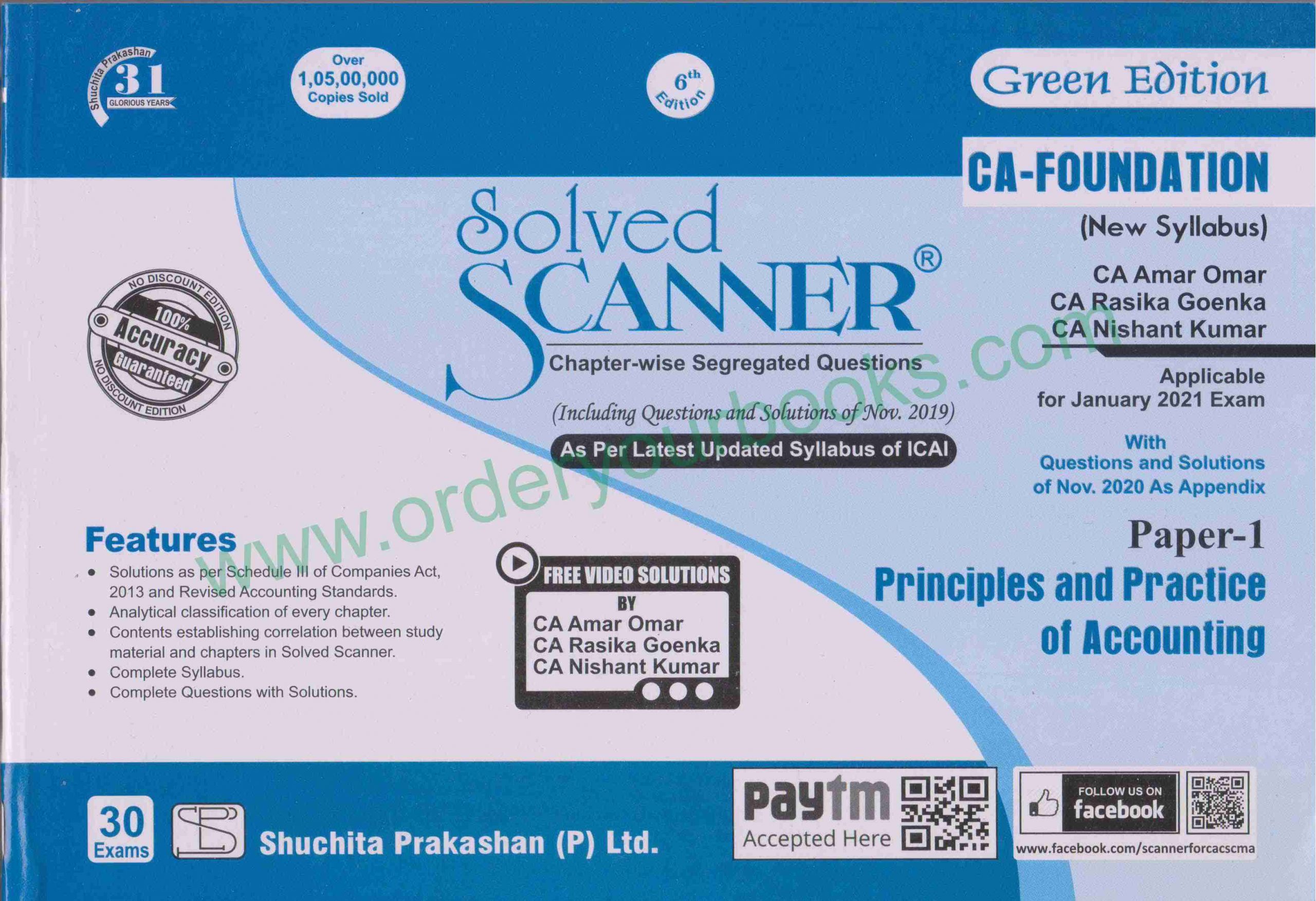 Shuchita CA Foundation Paper 1 (New Syllabus) Principles and Practice of Accounting Solved Scanner by CA Amar Omar, CA Rasika & Nishant Kumar for 2023 ATTEMPT