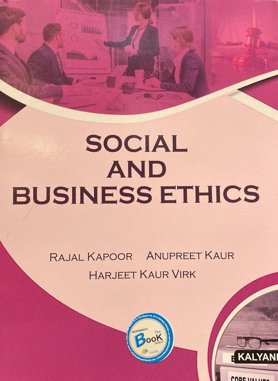 Kalyani Social and Business Ethics for B.Com., 6th Sem., (P.U.) by Rajal Kapoor/Anupreet/Harjeet Edition 2024