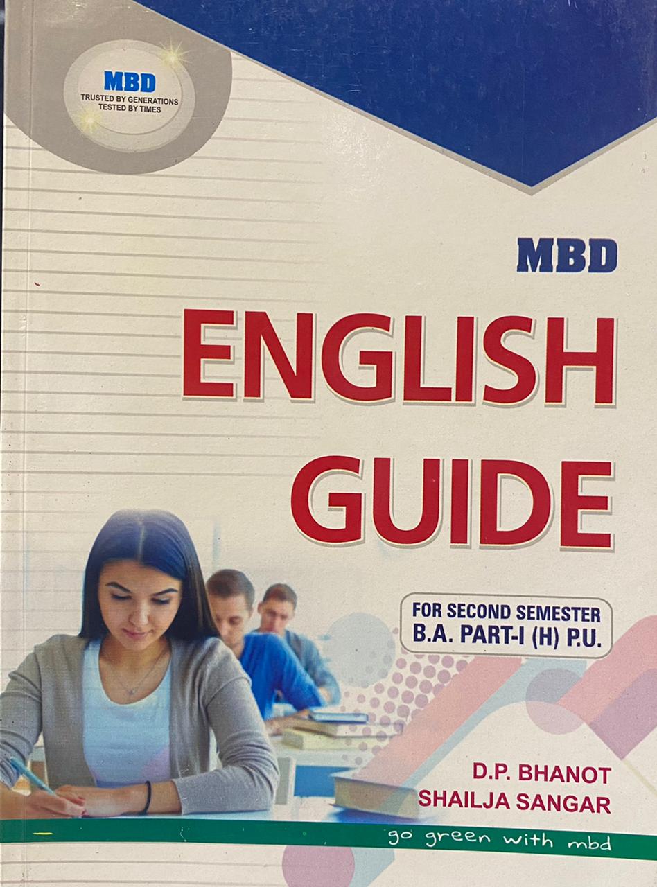 MBD English Guide (H) For B.A. Sem. 2 (P.U.) by D.P. Bhanot New Edition