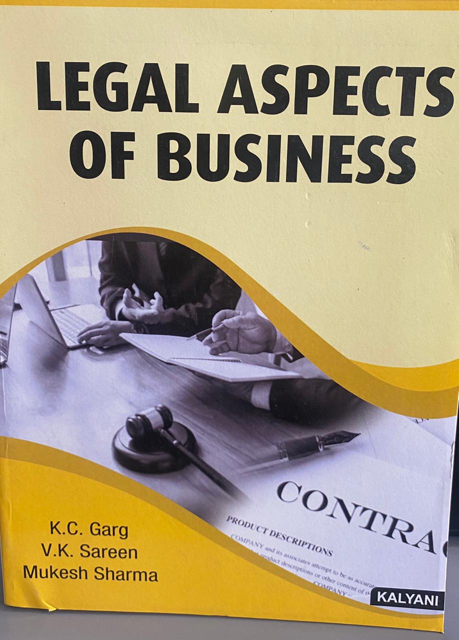 Kalyani Legal Aspects of Business for BBA, 2nd Sem., (P.U.) by K.C. Garg Edition 2024