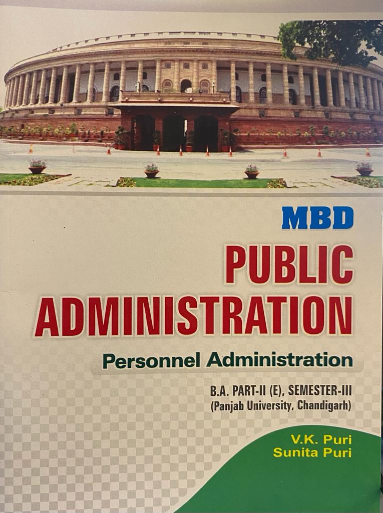 MBD Public Administration in ENGLISH for B.A. 3rd Sem. by V.K. Puri (P.U.) 2023