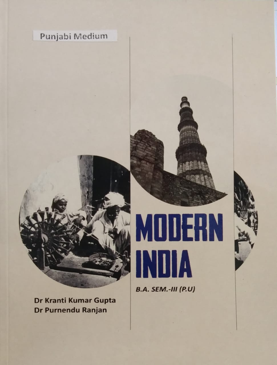 Modern India in punjabi B.A. Sem. 3, (P.U.) by Dr. Kranti kumar gupta & Dr. Purnendu ranjan edition 2022