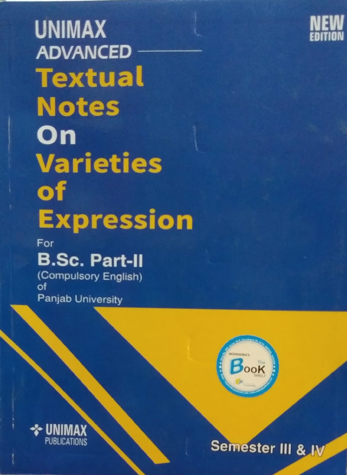 Textual Notes on Varieties of Expression for B.Sc. Part 2 (P.U.) Sem. 3 & 4 Edition 2022