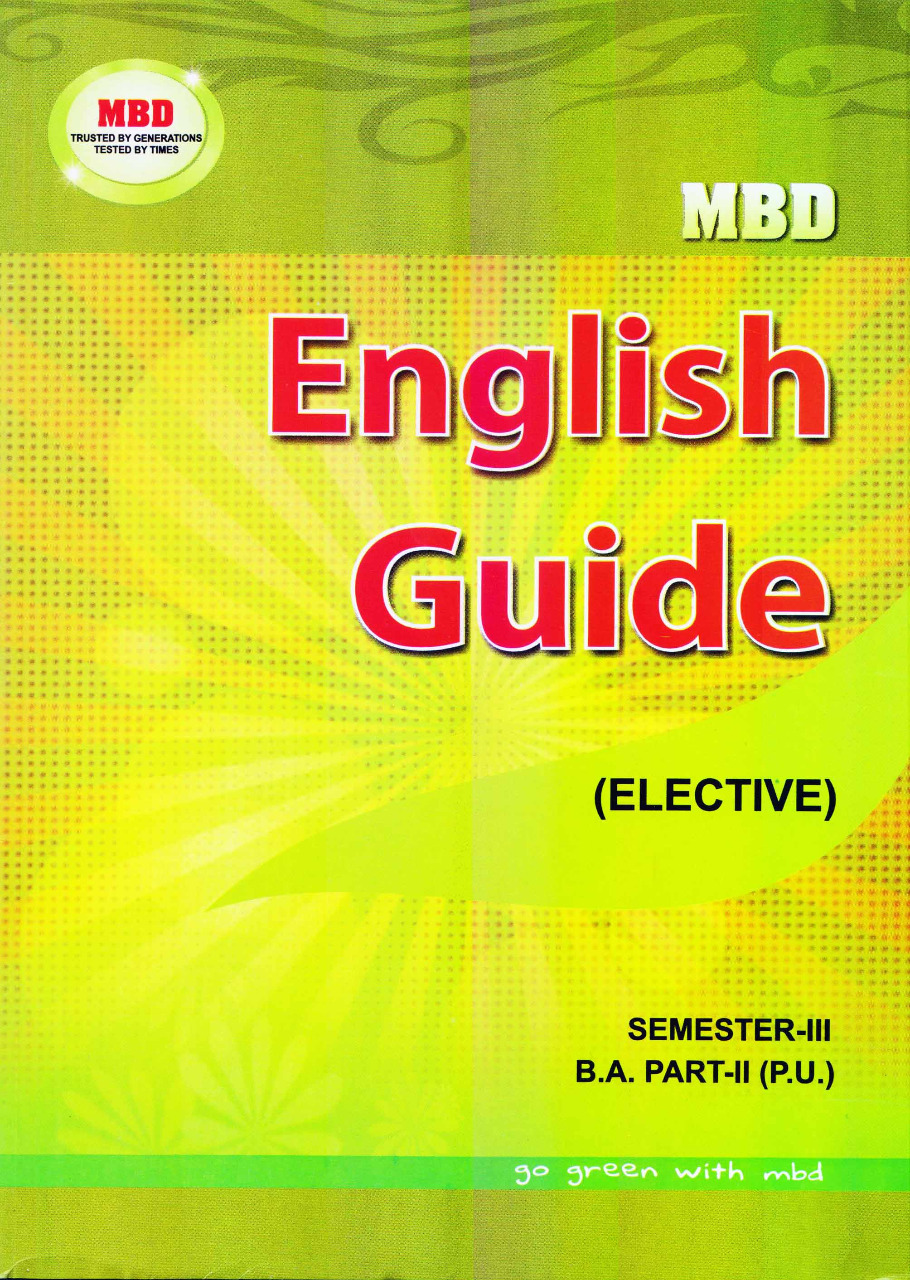 MBD english elective guide for BA Sem. 3, Edition 2022