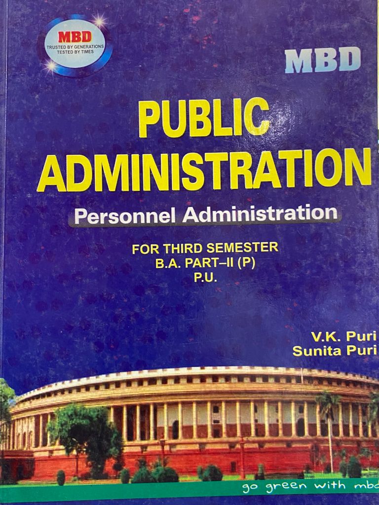 MBD Public Administration in Punjabi for B.A. 3rd Sem. by V.K. Puri (P.U.) 2022